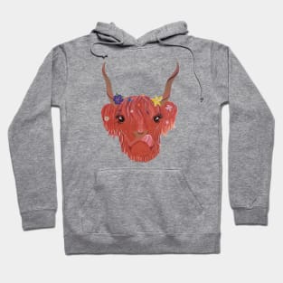Highland Flower Cow Face Hoodie